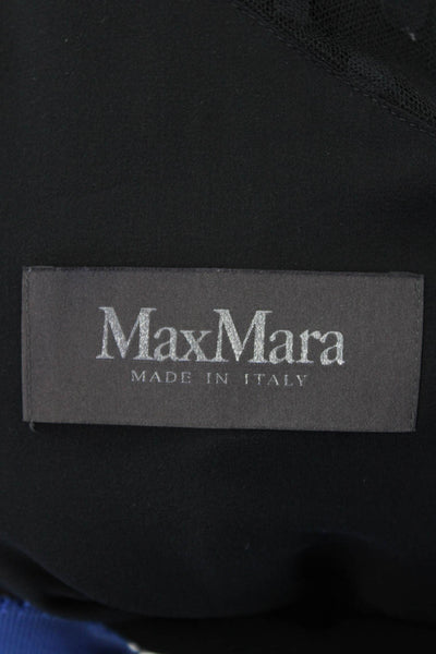 Max Mara Womens Sleeveless Ruched Mid Calf Sheath Dress Black Size 8
