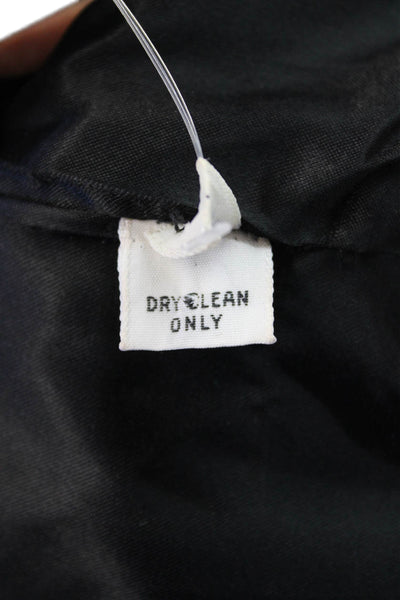 Roland Nivelais Vintage Womens Velvet Ruffled V Neck Dress Black Size 6