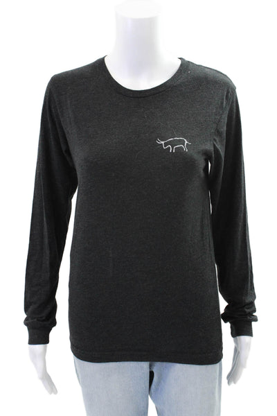 Bella + Canvas Womens Round Neck Long Sleeve Casual Shirt Black Size S
