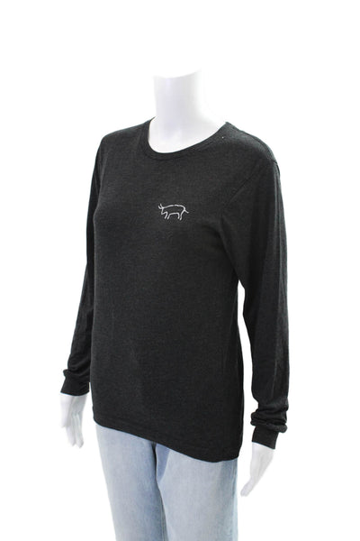 Bella + Canvas Womens Round Neck Long Sleeve Casual Shirt Black Size S