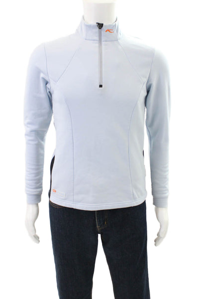 Kjus Womens Long Sleeve V-neck Knit Casual Shirt Blue Size M