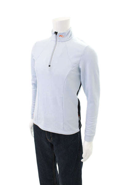 Kjus Womens Long Sleeve V-neck Knit Casual Shirt Blue Size M