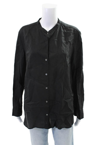 James Perse Womens Button-Down Top Black Size 2