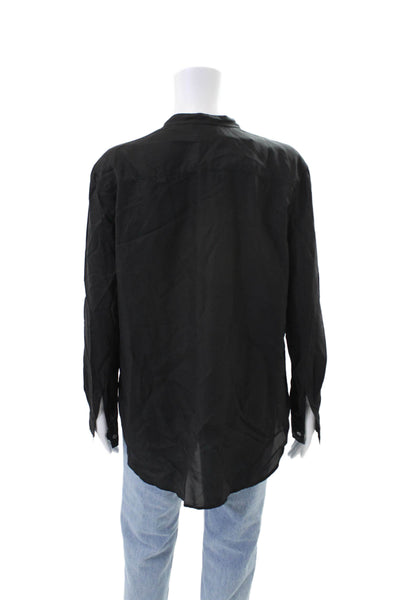 James Perse Womens Button-Down Top Black Size 2