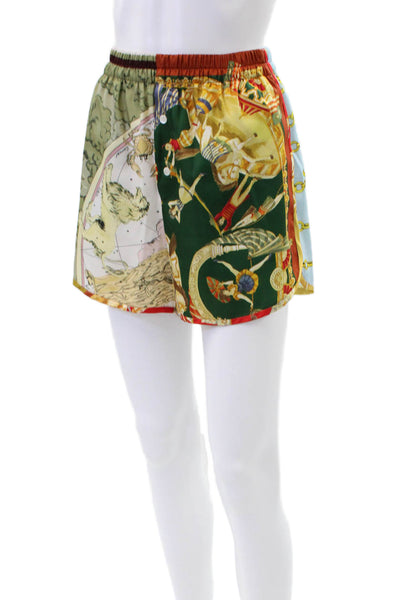 Zara Womens Textured Pattern Printed Mini Shorts Gold Tone Size XS
