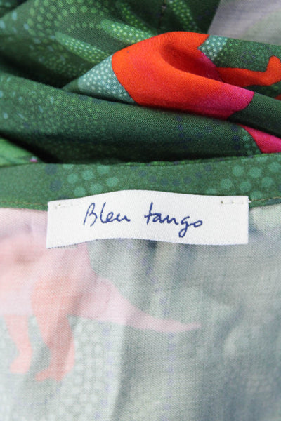 Bleu Tango Womens Scoop Neck Dinosaur Print Tank Green Size 36