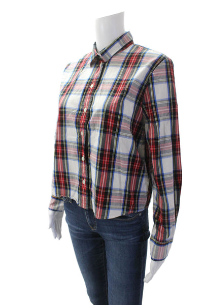 J Crew Womens Cotton Plaid Print Long Sleeve Button Down Shirt Multicolor Size S
