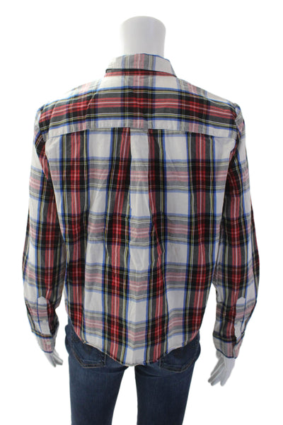 J Crew Womens Cotton Plaid Print Long Sleeve Button Down Shirt Multicolor Size S
