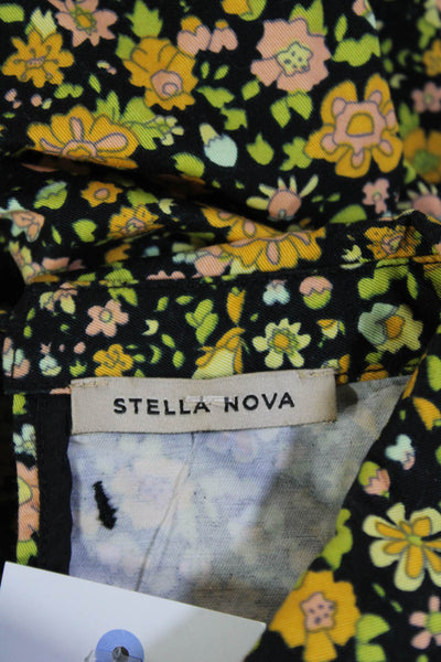Stella Nova Womens Floral Mini Dress Black Size 38