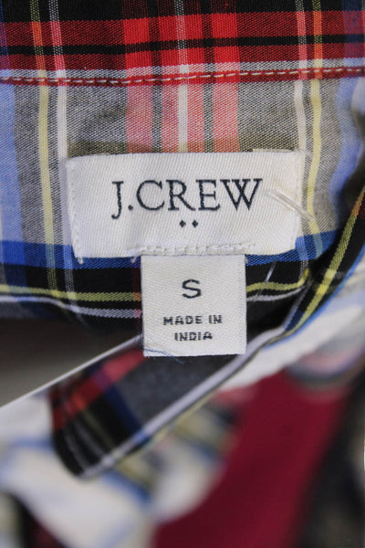 J Crew Womens Cotton Plaid Print Long Sleeve Button Down Shirt Multicolor Size S