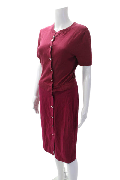 Altuzarra Womens Asymetrical Button Down Contrast Dress Berry Pink Size 38