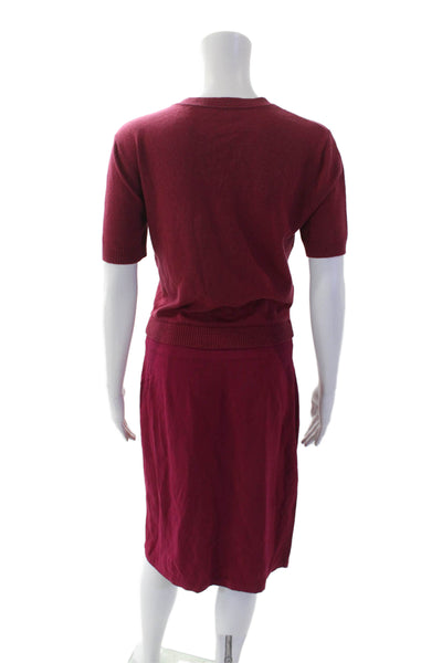 Altuzarra Womens Asymetrical Button Down Contrast Dress Berry Pink Size 38