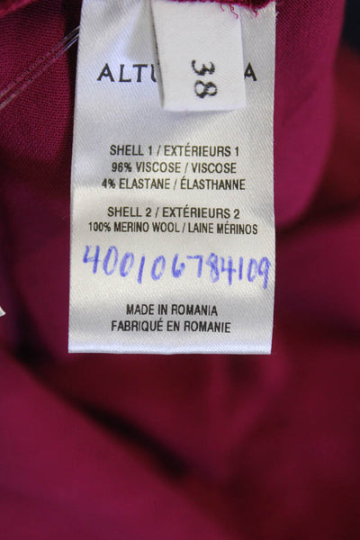 Altuzarra Womens Asymetrical Button Down Contrast Dress Berry Pink Size 38