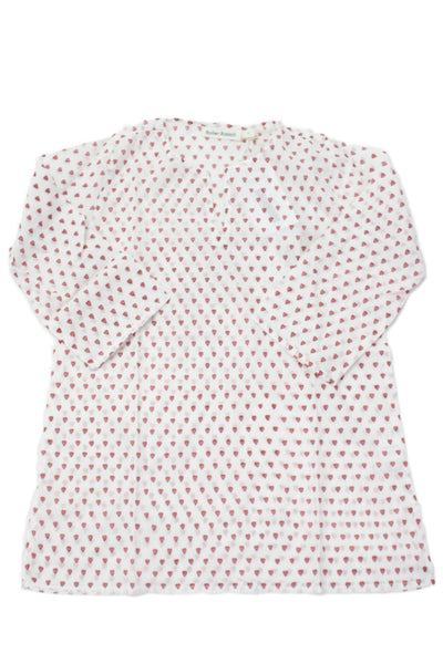 Roller Rabbit Womens Textured Long Sleeve V-neck Casual Shirt White Size S