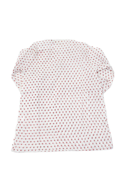 Roller Rabbit Womens Textured Long Sleeve V-neck Casual Shirt White Size S