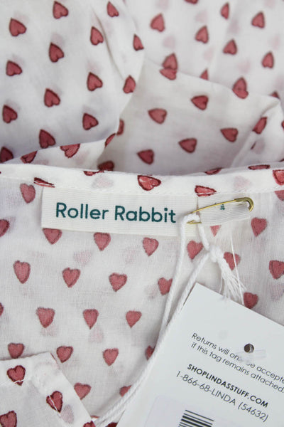 Roller Rabbit Womens Textured Long Sleeve V-neck Casual Shirt White Size S