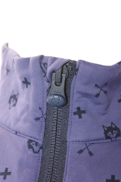 Greyson Mens Long Sleeve Graphic Print V-neck Shirt Purple Size S
