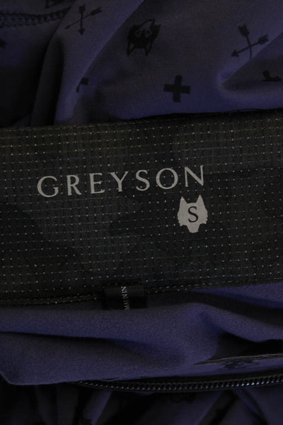 Greyson Mens Long Sleeve Graphic Print V-neck Shirt Purple Size S