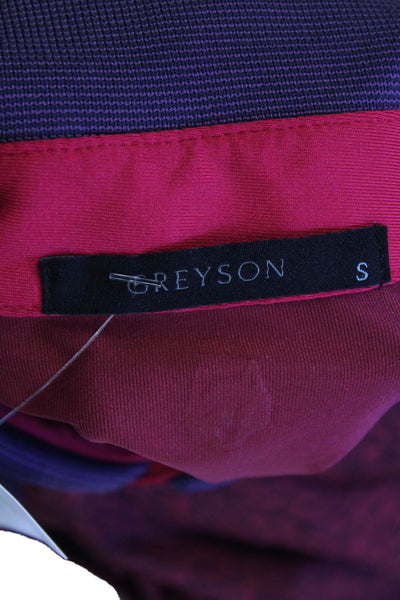 Greyson Mens Cotton V-neck Button Short Sleeve Shirt Red Size S