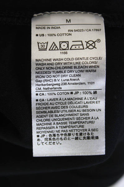 Banana Republic Mens Textured V-Neck Short Sleeve Polo Shirt Black Size M