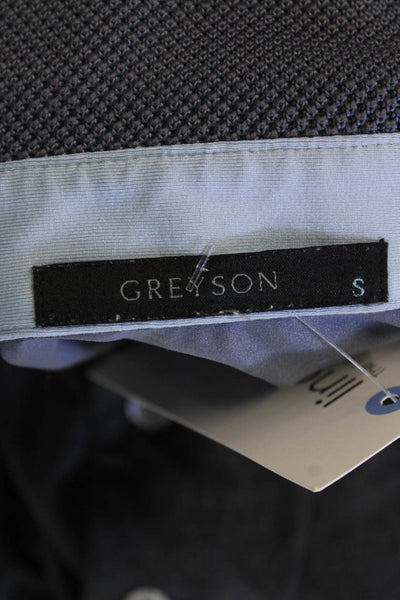Greyson Mens Short Sleeve V-neck Button Polo Shirt Gray Size S