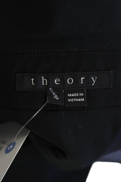 Theory Womens Textured Lined Collar Sleeveless Blazer Vest Black Size 04