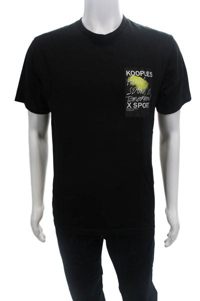 Kooples x Sport Mens Logo Spring Summer Collection Tee Shirt Black Medium