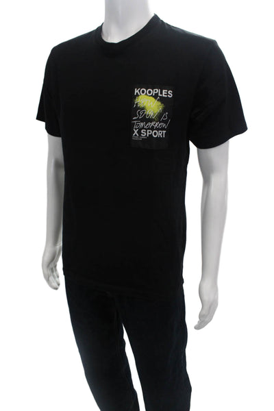 Kooples x Sport Mens Logo Spring Summer Collection Tee Shirt Black Medium