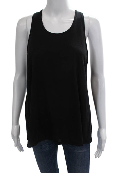 Athleta Womens Textured Sleeveless Criss Cross Casual Tank Top Black Size S