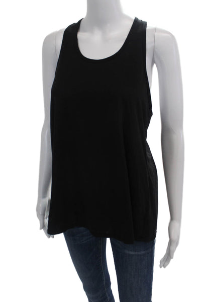 Athleta Womens Textured Sleeveless Criss Cross Casual Tank Top Black Size S