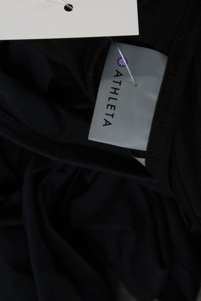 Athleta Womens Textured Sleeveless Criss Cross Casual Tank Top Black Size S