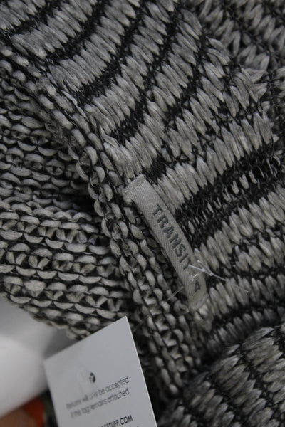 Transit Womens Cotton Open Front Cardigan Sweater Top Gray Size 4