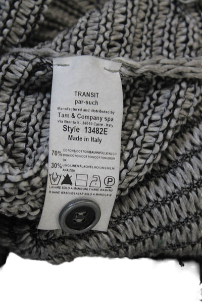 Transit Womens Cotton Open Front Cardigan Sweater Top Gray Size 4
