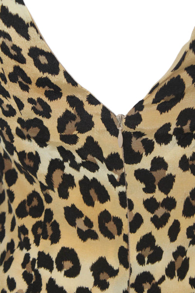 Nicole Miller Womens Leopard Print Sleeveless V-Neck Mini Dress Yellow Size 4