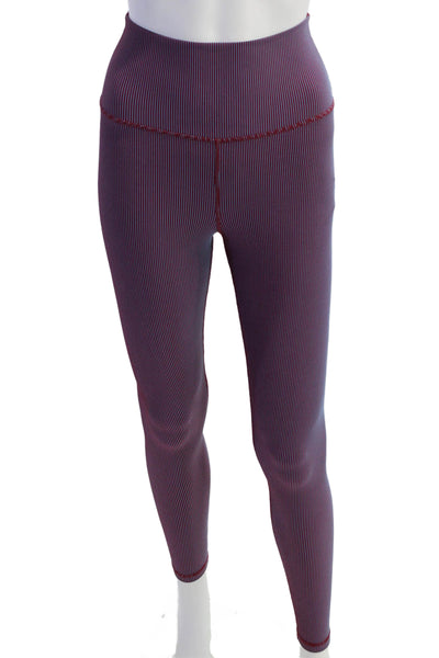 Spiritual Gangster Womens Striped Pull On Leggings Red Blue Size Extra Small