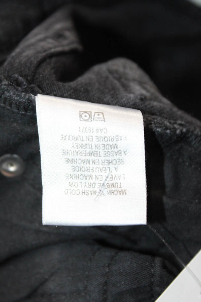 Re/Done Womens High Rise Button Up Skinny Leg Jeans Black Cotton Size 24