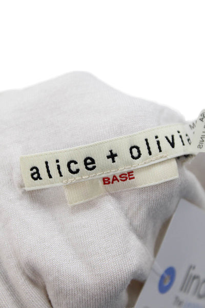 Alice + Olivia Womens One Shoulder Knit Trim Ruched Sheath Dress Beige Large