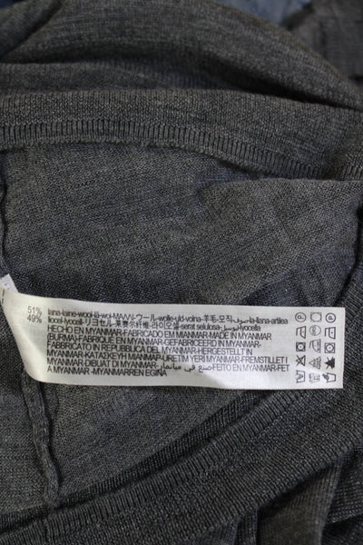 Zara Womens Wool Crew Neck Long Sleeve Pullover Sweater Top Gray Size M