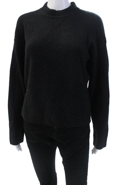 J Crew Womens Crew Neck Long Sleeve Pullover Extra Soft Sweater Top Black Size S