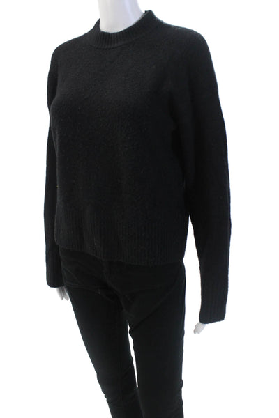 J Crew Womens Crew Neck Long Sleeve Pullover Extra Soft Sweater Top Black Size S