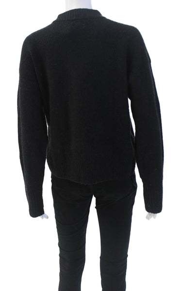 J Crew Womens Crew Neck Long Sleeve Pullover Extra Soft Sweater Top Black Size S