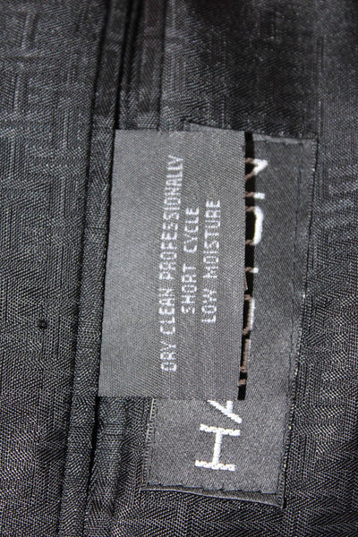 Halston Mens Wool Houndstooth Plaid Two Button Blazer Gray Size 42