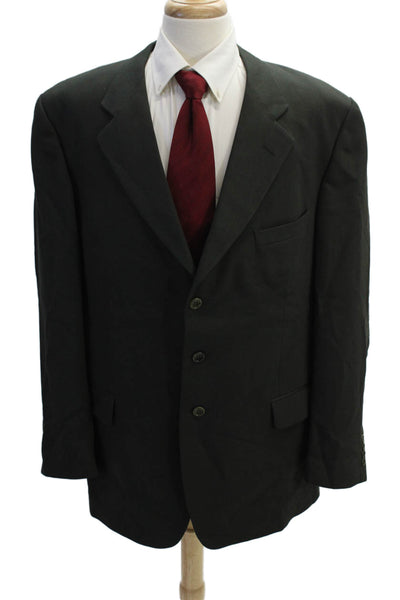 Vito Ruffolo Mens Wool Single Breasted Three Button Blazer Green Size 46