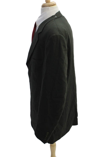 Vito Ruffolo Mens Wool Single Breasted Three Button Blazer Green Size 46