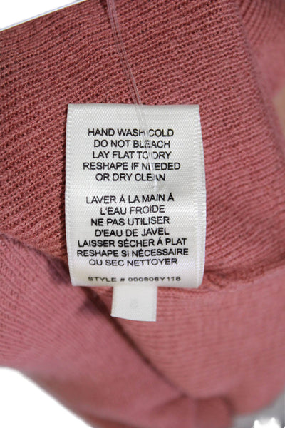 La Vie Rebecca Taylor Womens Puffy Sleeves Turtleneck Sweater Pink Size Small