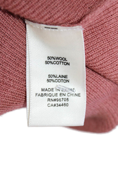 La Vie Rebecca Taylor Womens Puffy Sleeves Turtleneck Sweater Pink Size Small