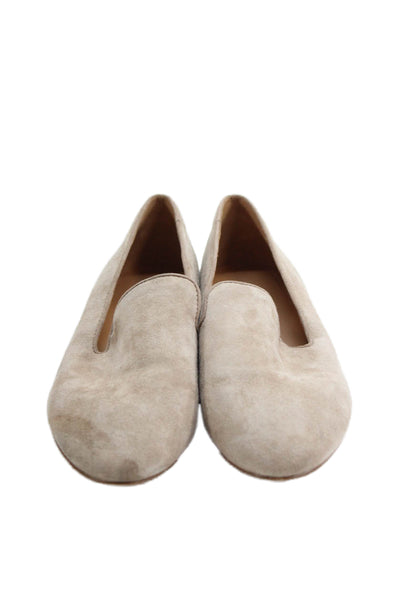 J Crew Womens Suede Slide On Casual Loafer Flats Beige Size 6.5