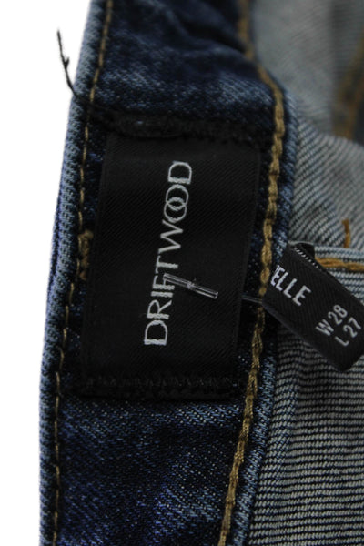 Driftwood Womens Cotton Zip Button Slim Leg Denim Jeans Blue Size EUR 28