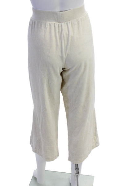 St. John Sport Womens Cotton Elastic Waist Straight Casual Pants Cream Size M