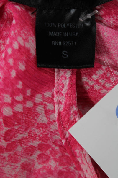 Aqua Womens Snakeskin Print Sleeveless Tank Top Pink White Size Small